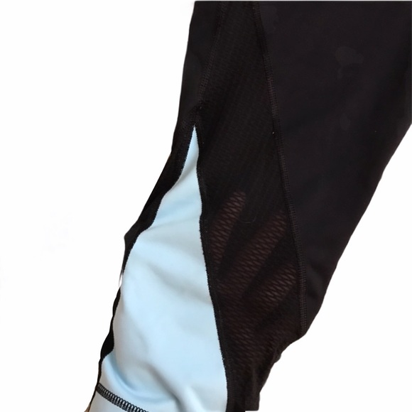 FILA Black and Light Blue w/ Mesh Panel Leggings - Picture 2 of 4